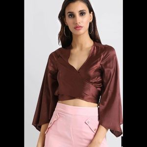 Tagged Kazo crop front tie up top